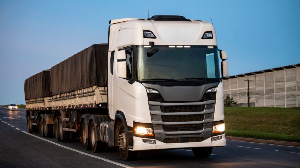 cargo trucks on highway – freight transport and logistics in joão pessoa, paraiba, brazil on october 07, 2025.