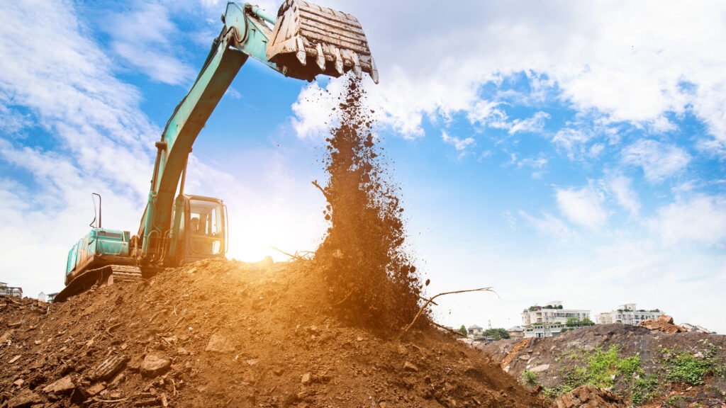 excavator in action